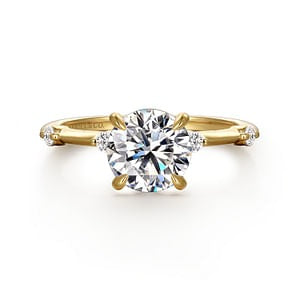 Gabriel - Starlight Collection 14K Yellow Gold 0.11ctw 4 Prong Style Diamond Semi-Mount Engagement Ring