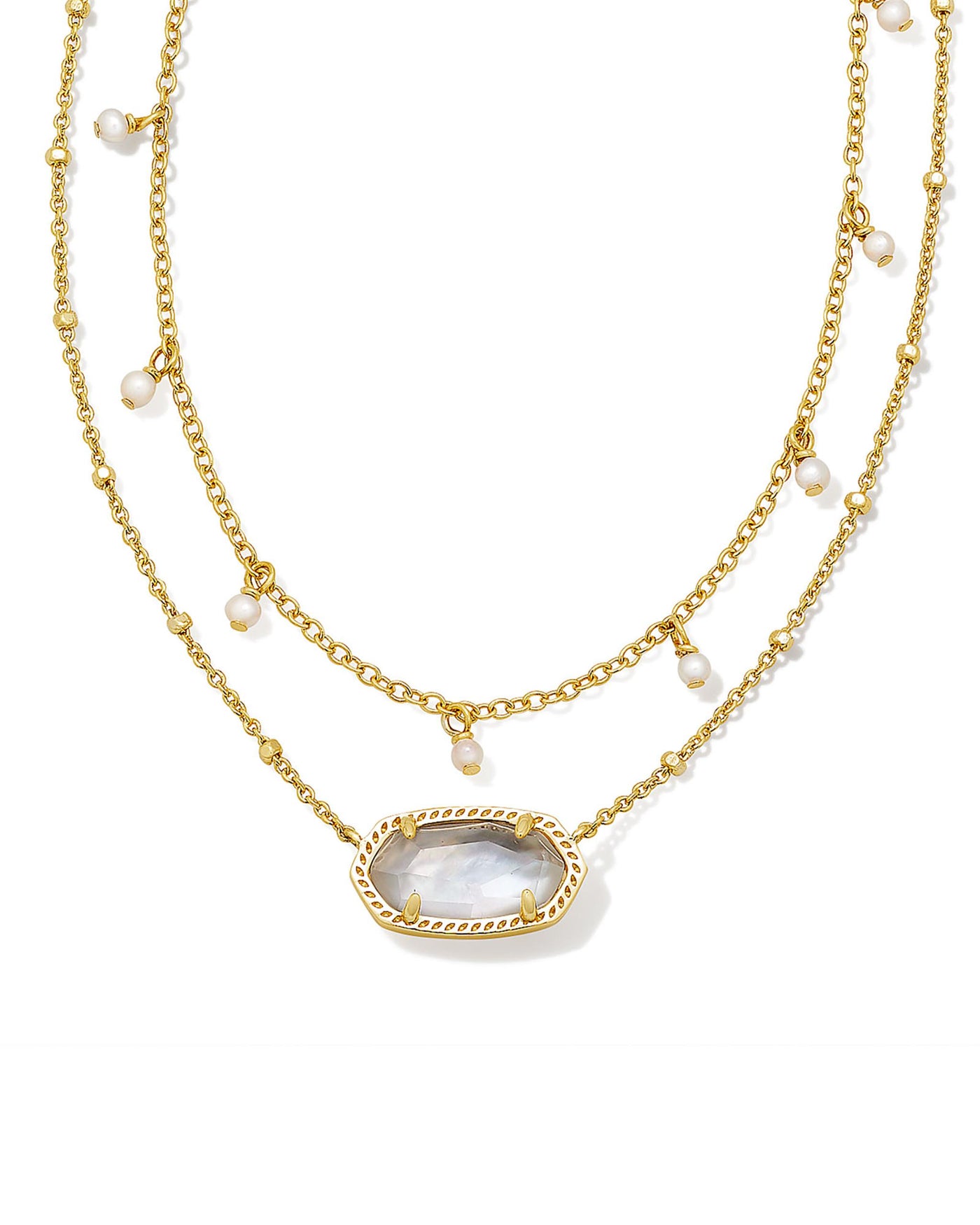 Gold Tone Necklace Featuring Ivory Mother of Pearl by Kendra Scott