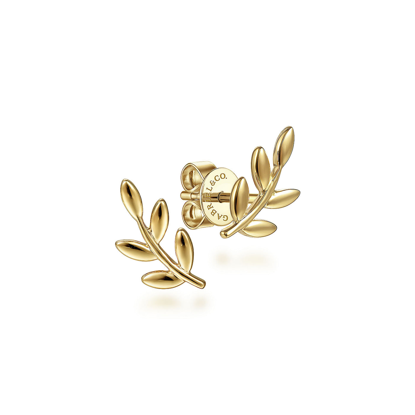 Gabriel 14K Yellow Gold Laurel Branch Climber Style Earrings