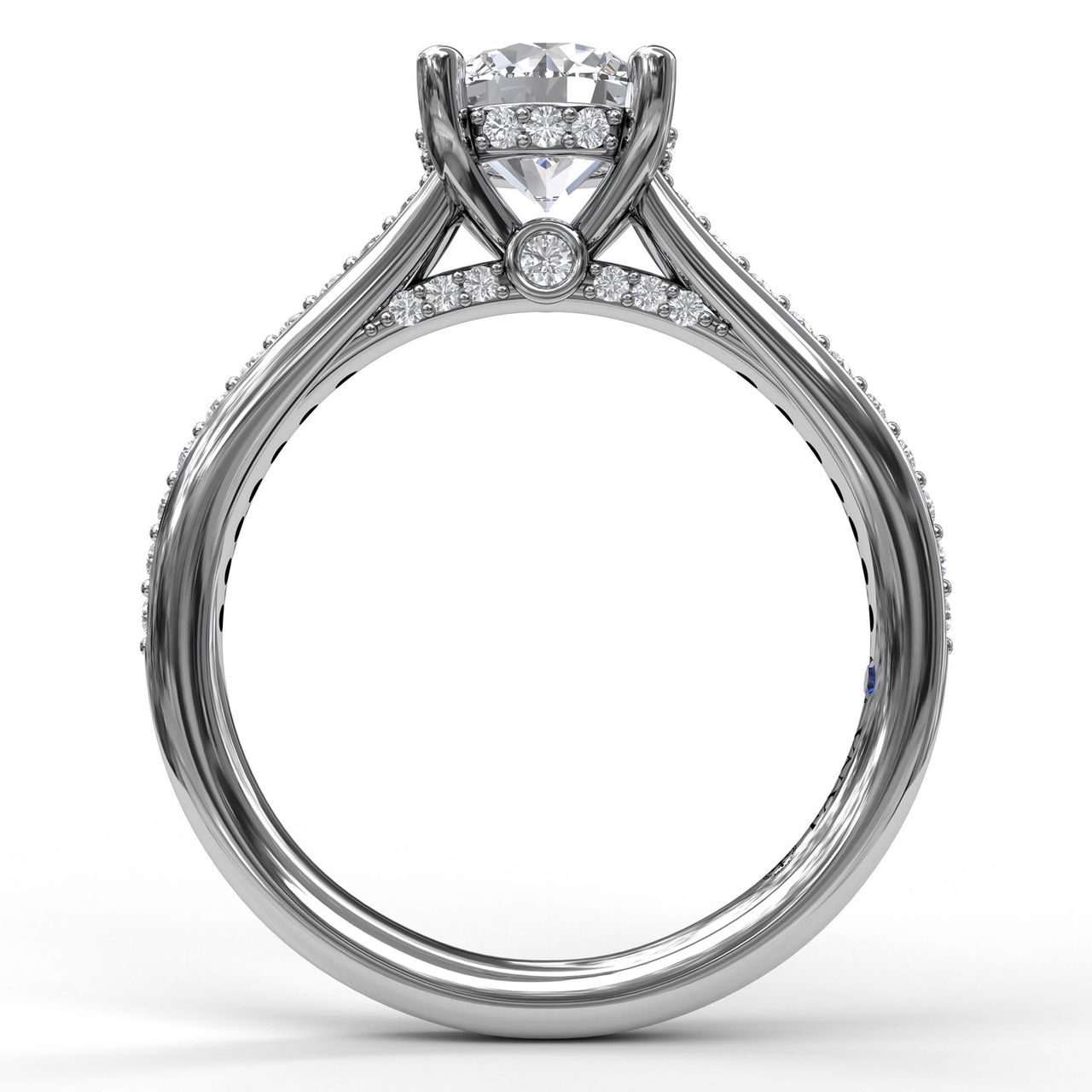 Fana 14K White Gold .33ctw Hidden Halo Style Diamond Semi-Mount Engagement Ring