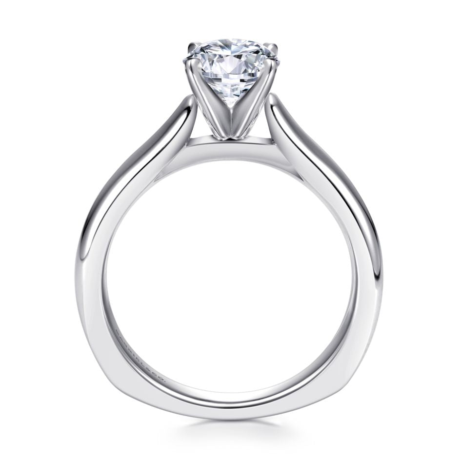 Gabriel 14K White Gold 4 Prong Style Diamond Semi-Mount Engagement Ring