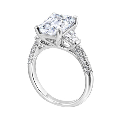 14K White Gold 3.92ctw 4 Prong Lab Grown Diamond Engagement Ring