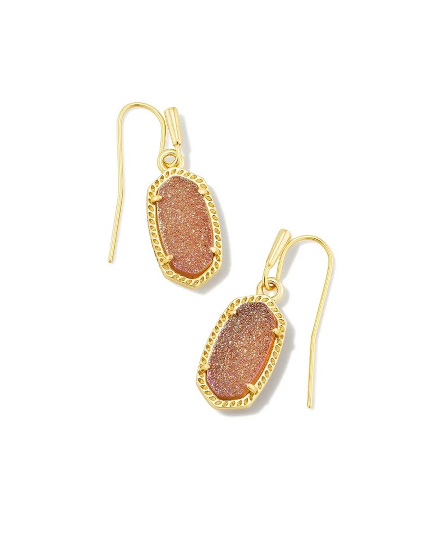 Gold Tone Earrings Featuring Gold Spice Drusy by Kendra Scott