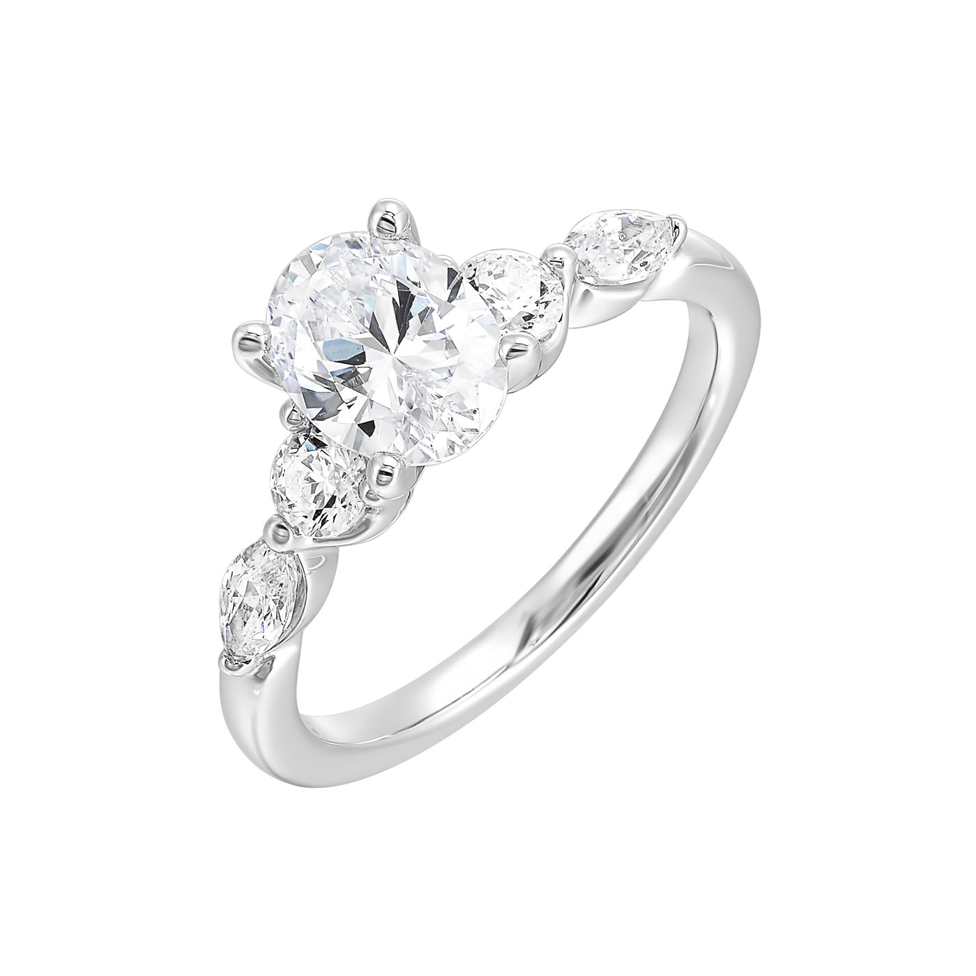 Alpha 14K White Gold 1.5ctw 4 Prong Lab Grown Diamond Engagement Ring