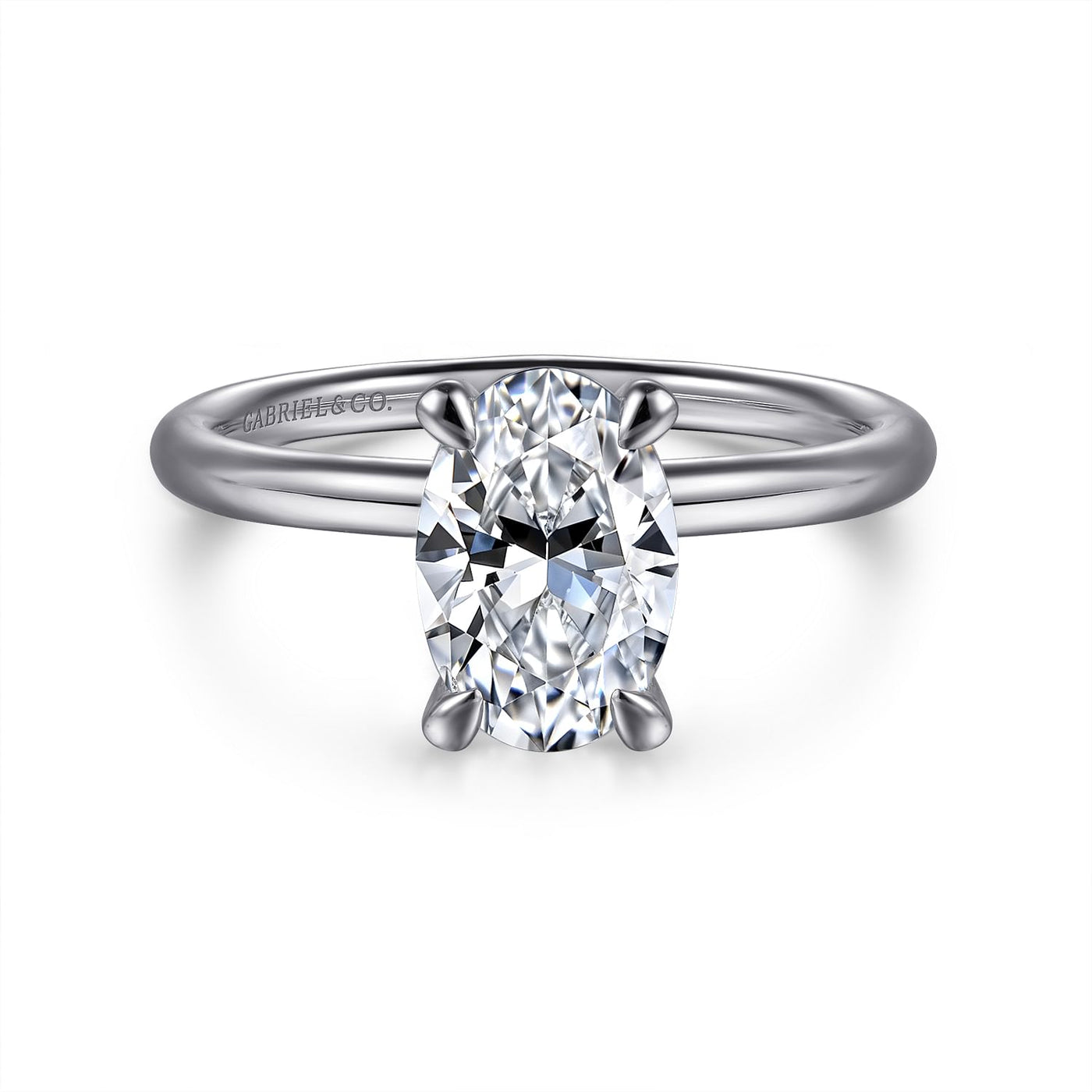 Gabriel 14K White Gold 4 Prong Style Diamond Semi-Mount Engagement Ring