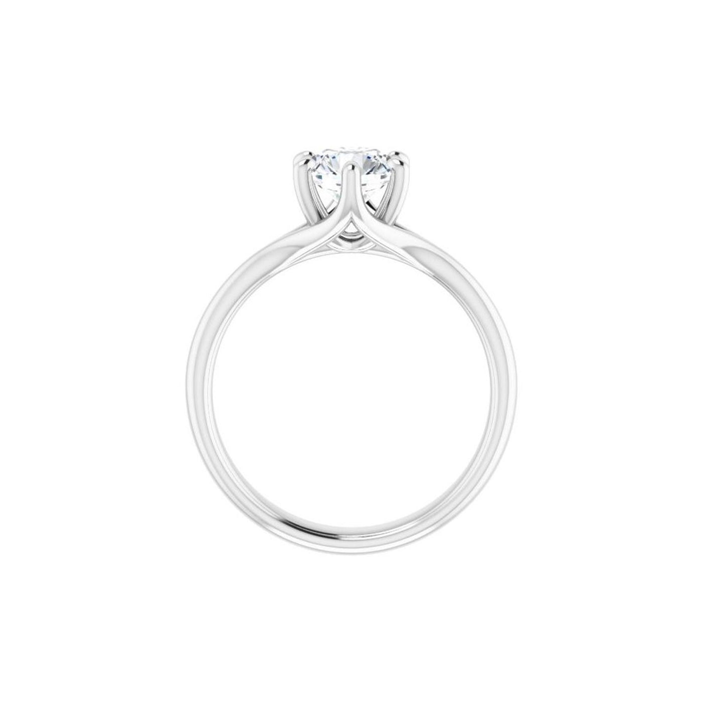 14K White Gold 0ctw 6 Prong Style Diamond Semi-Mount Engagement Ring
