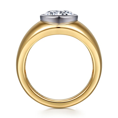 Gabriel 14K White & Yellow Gold Bezel Style Diamond Semi-Mount Engagement Ring