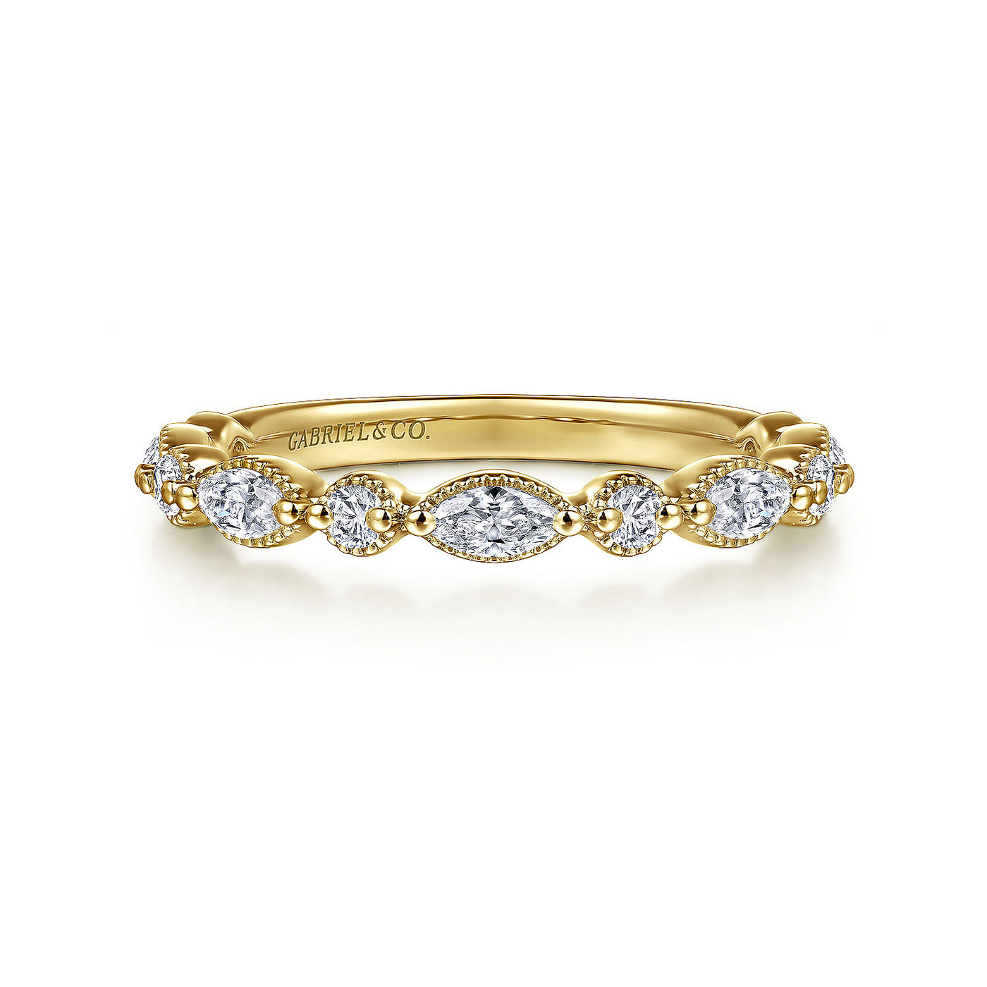 Gabriel 14K Yellow Gold 0.515ctw Diamond Wedding Band