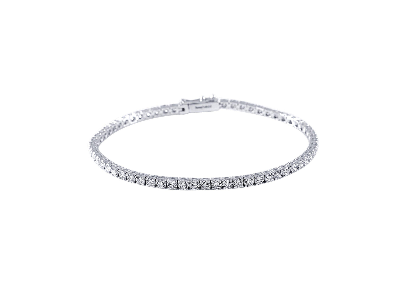 14K White Gold Tennis Style Lab Grown Diamond Bracelet