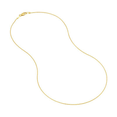 14K Yellow Gold 1mm 20" Wheat Chain