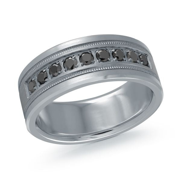 Malo 8.5mm Tantalum and 14K White Gold Wedding Band