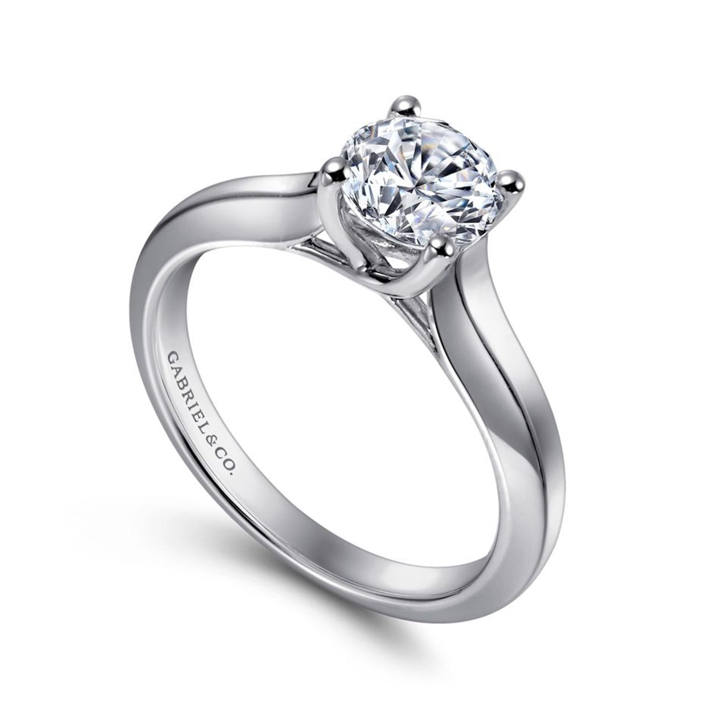 Gabriel 14K White Gold 4 Prong Style Diamond Semi-Mount Engagement Ring