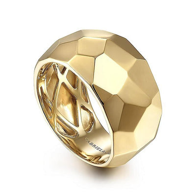 Gabriel 14K Yellow Gold Fancy Tapered Dome Style Ring