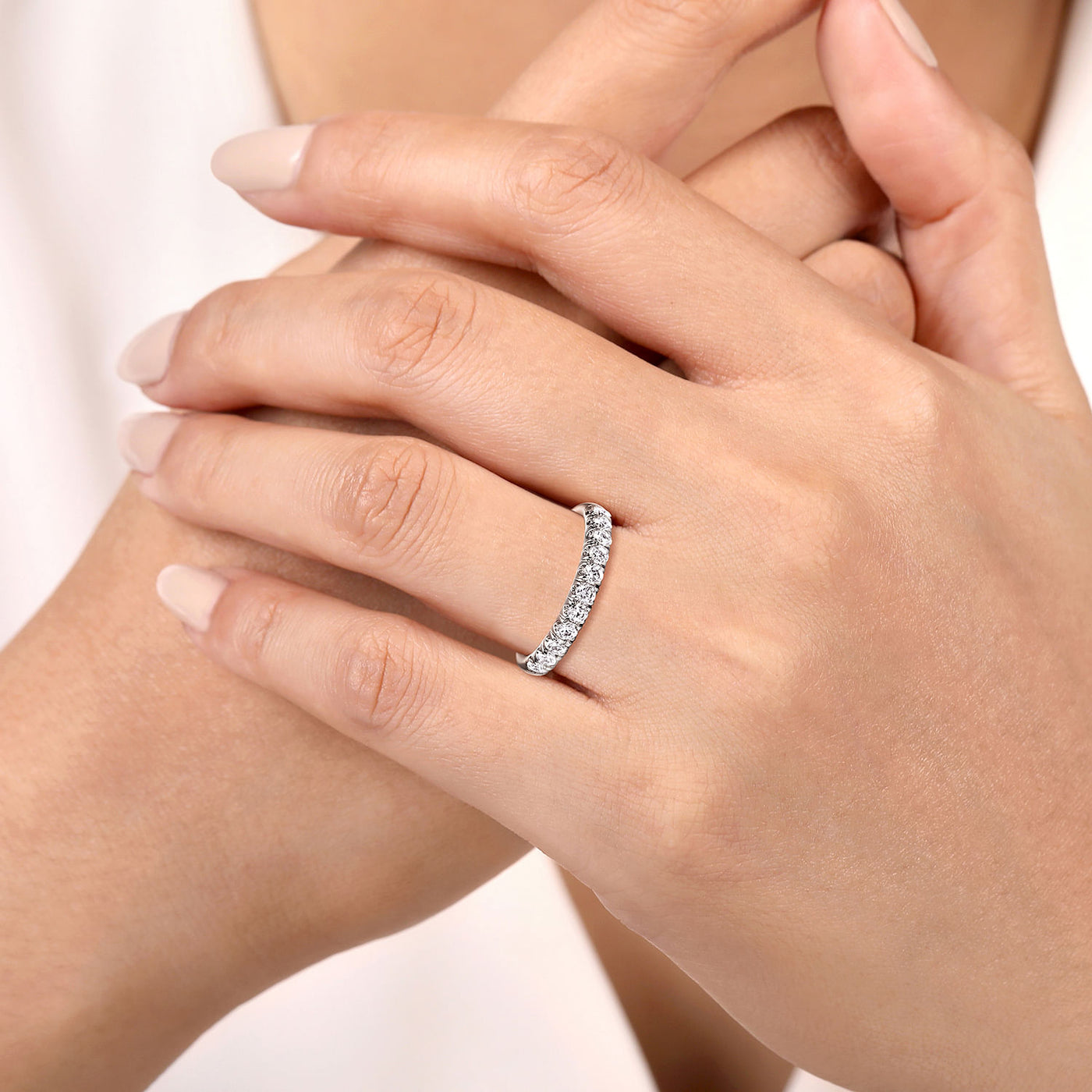 Gabriel 14K White Gold 0.476ctw Stackable Diamond Band