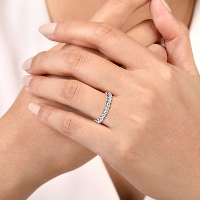 Gabriel 14K White Gold 0.476ctw Stackable Diamond Band