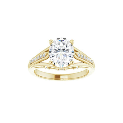 Ever & Ever 14K Yellow Gold .12ctw 4 Prong Style Diamond Semi-Mount Engagement Ring