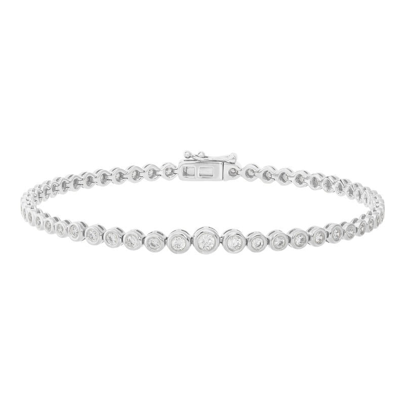 Armadani 14K White Gold Tennis Style Lab Grown Diamond Bracelet
