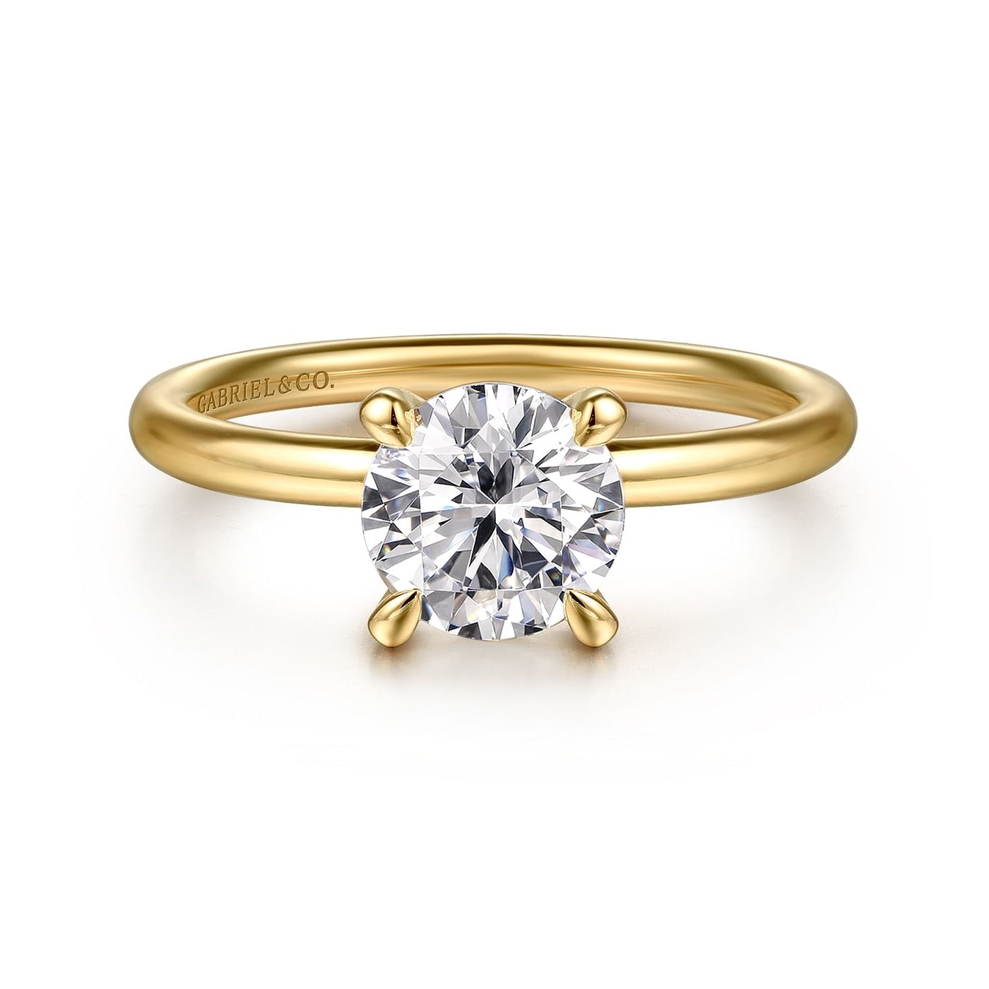 Gabriel 14K Yellow Gold 4 Prong Style Diamond Semi-Mount Engagement Ring