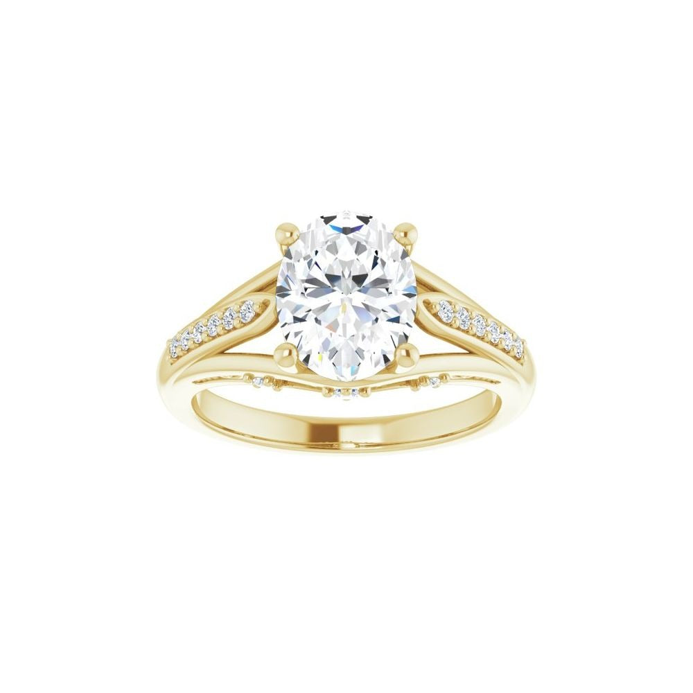 Ever & Ever 14K Yellow Gold .12ctw 4 Prong Style Diamond Semi-Mount Engagement Ring