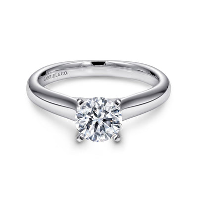 Gabriel 14K White Gold 4 Prong Style Diamond Semi-Mount Engagement Ring