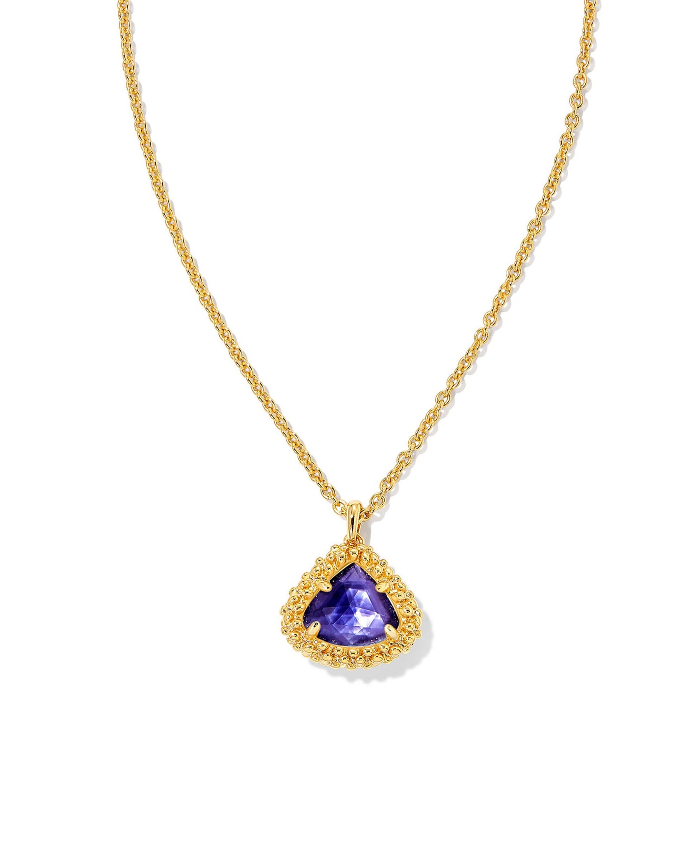 Gold Tone Necklace Featuring Dark Lavender Illusion by Kendra Scott