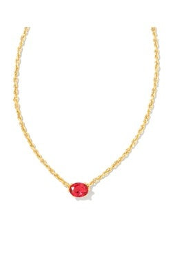 Gold Tone Necklace Featuring Red Crystal by Kendra Scott