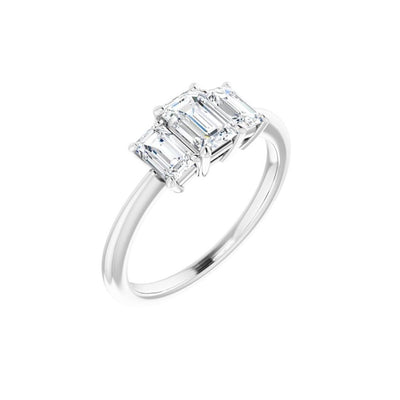 Ever & Ever 14K White Gold .75ctw Three Stone Style Diamond Semi-Mount Engagement Ring