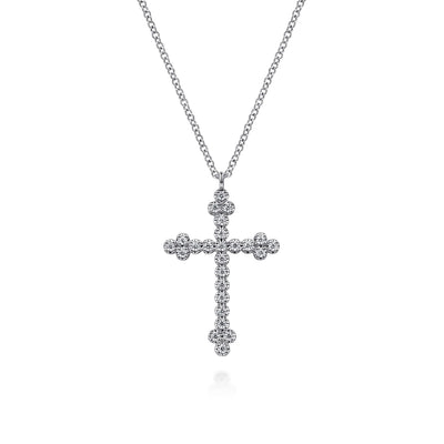 Gabriel 14K White Gold 0.25ctw Cross Style Pendant