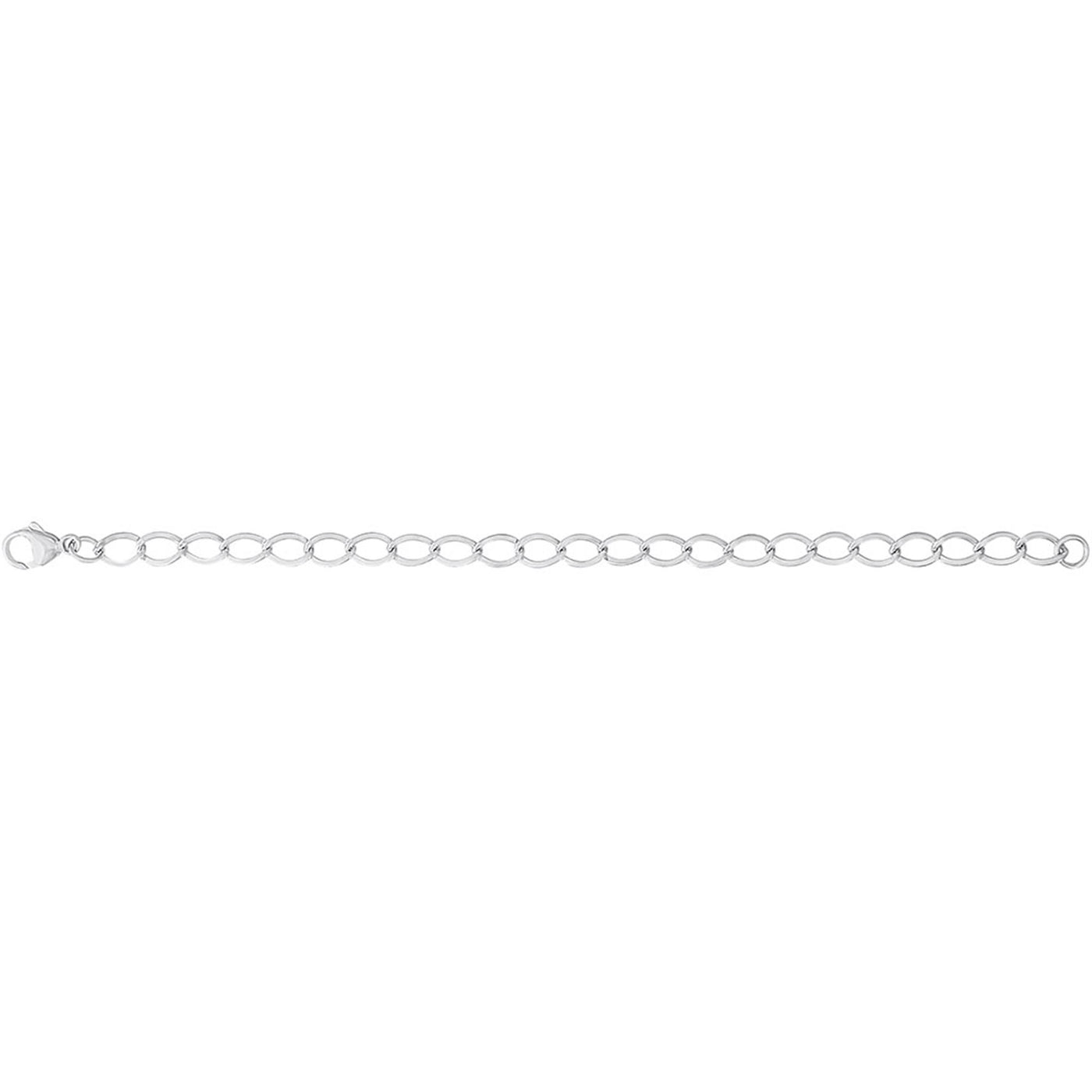 Sterling Silver 7" Solid Charm Cable Link Bracelet