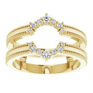 Ever & Ever 14K Yellow Gold .16ctw Diamond Ring Guard