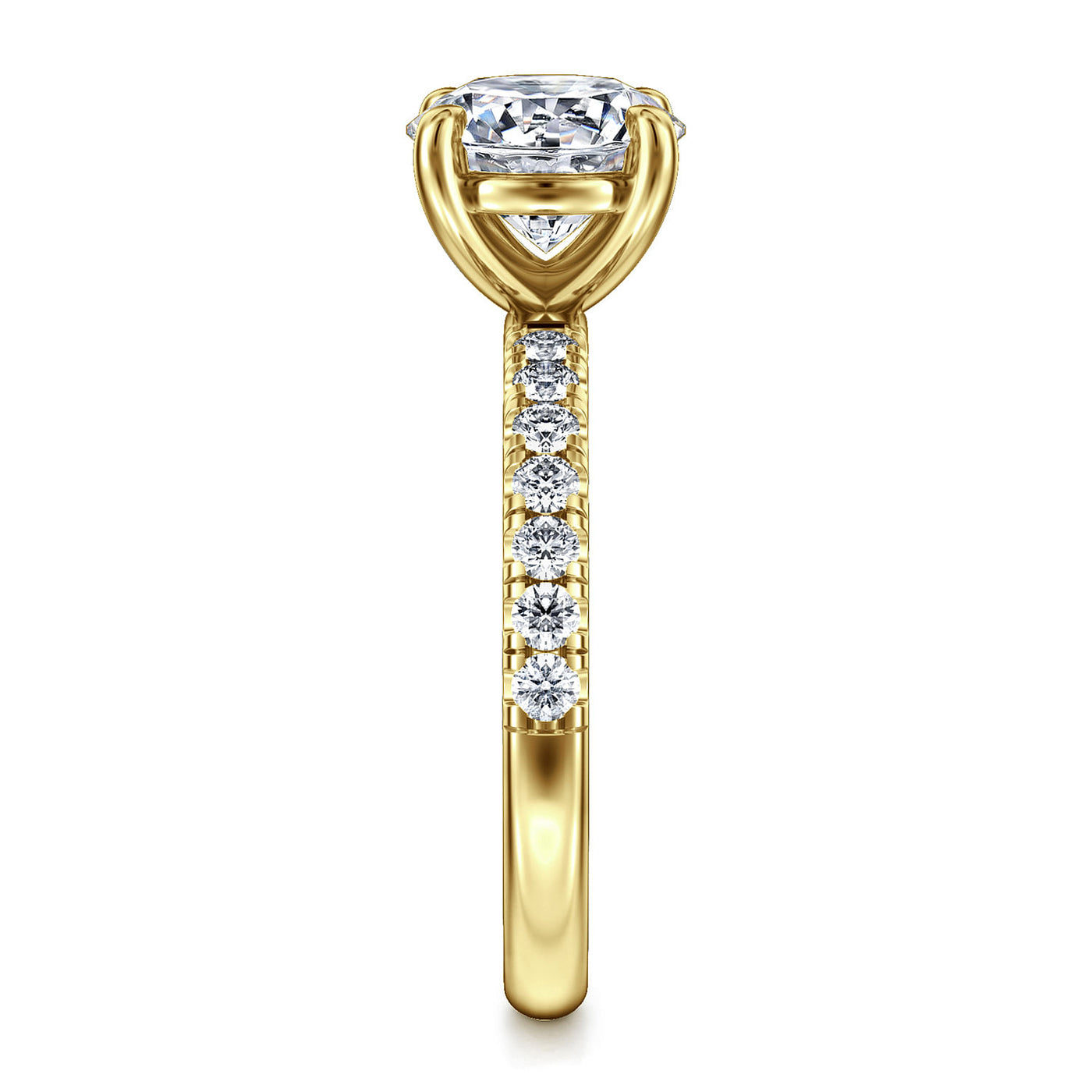 Gabriel 14K Yellow Gold 0.353ctw 4 Prong Style Diamond Semi-Mount Engagement Ring