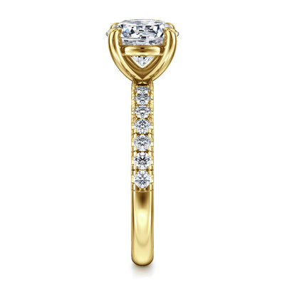 Gabriel 14K Yellow Gold 0.353ctw 4 Prong Style Diamond Semi-Mount Engagement Ring