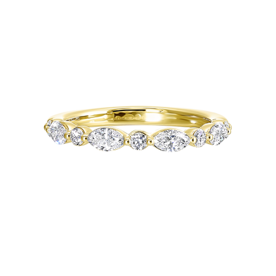 14K Yellow Gold .50ctw Lab Grown Fancy Diamond Band