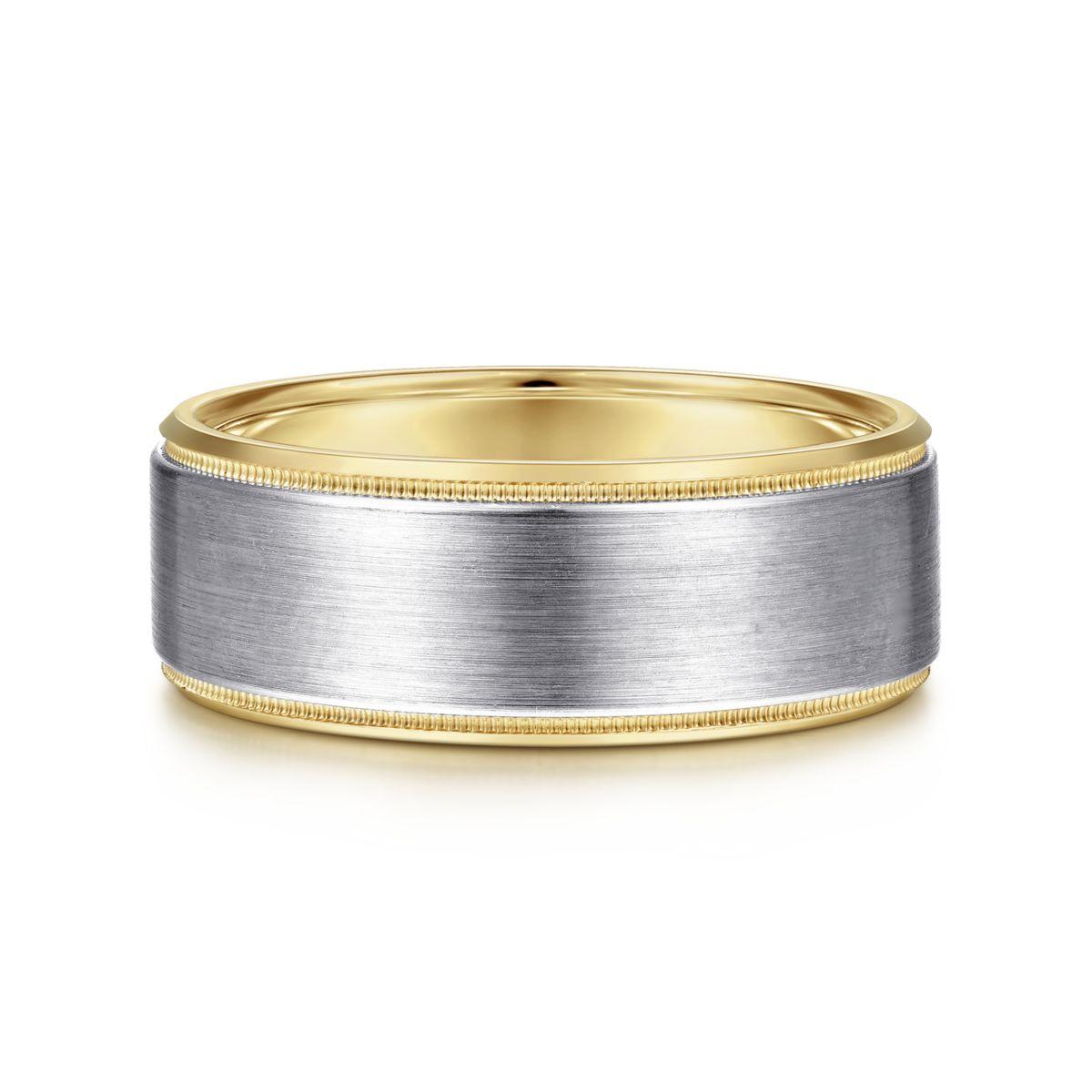 Gabriel 14K White & Yellow Gold 8mm Wedding Band