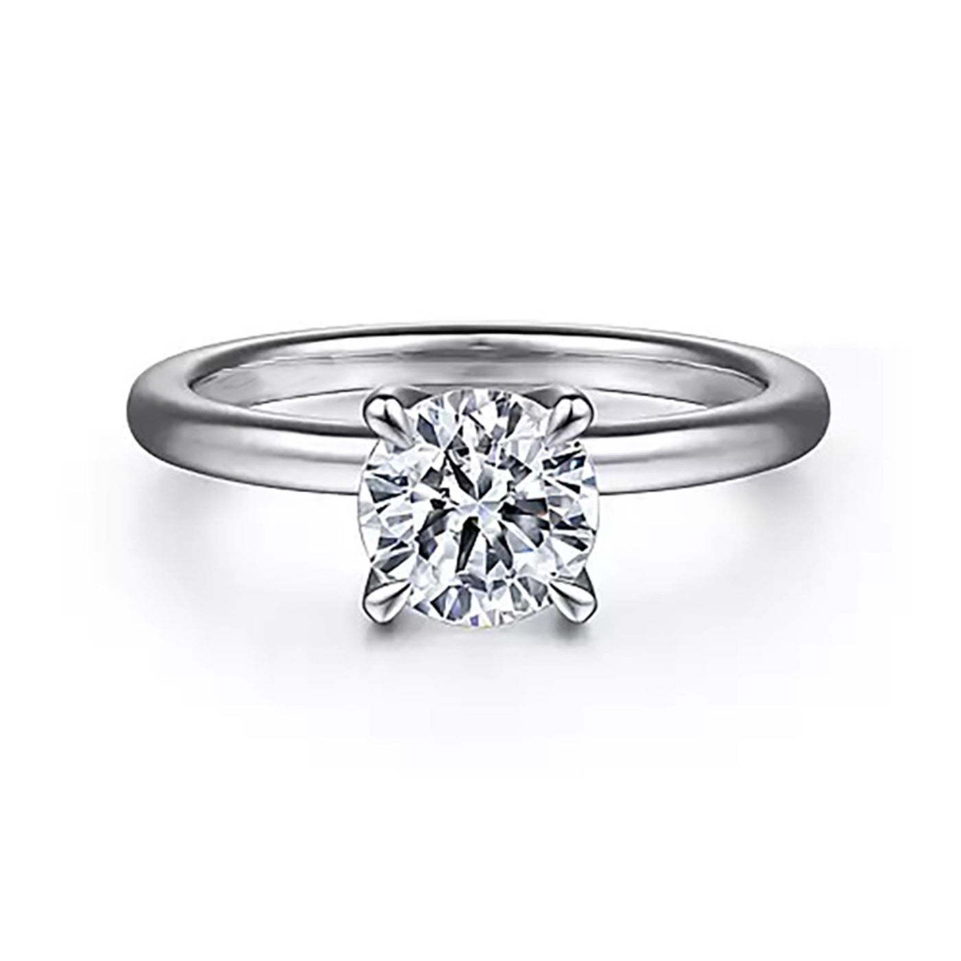 14K White Gold 1.0ctw 4 Prong Diamond Engagement Ring