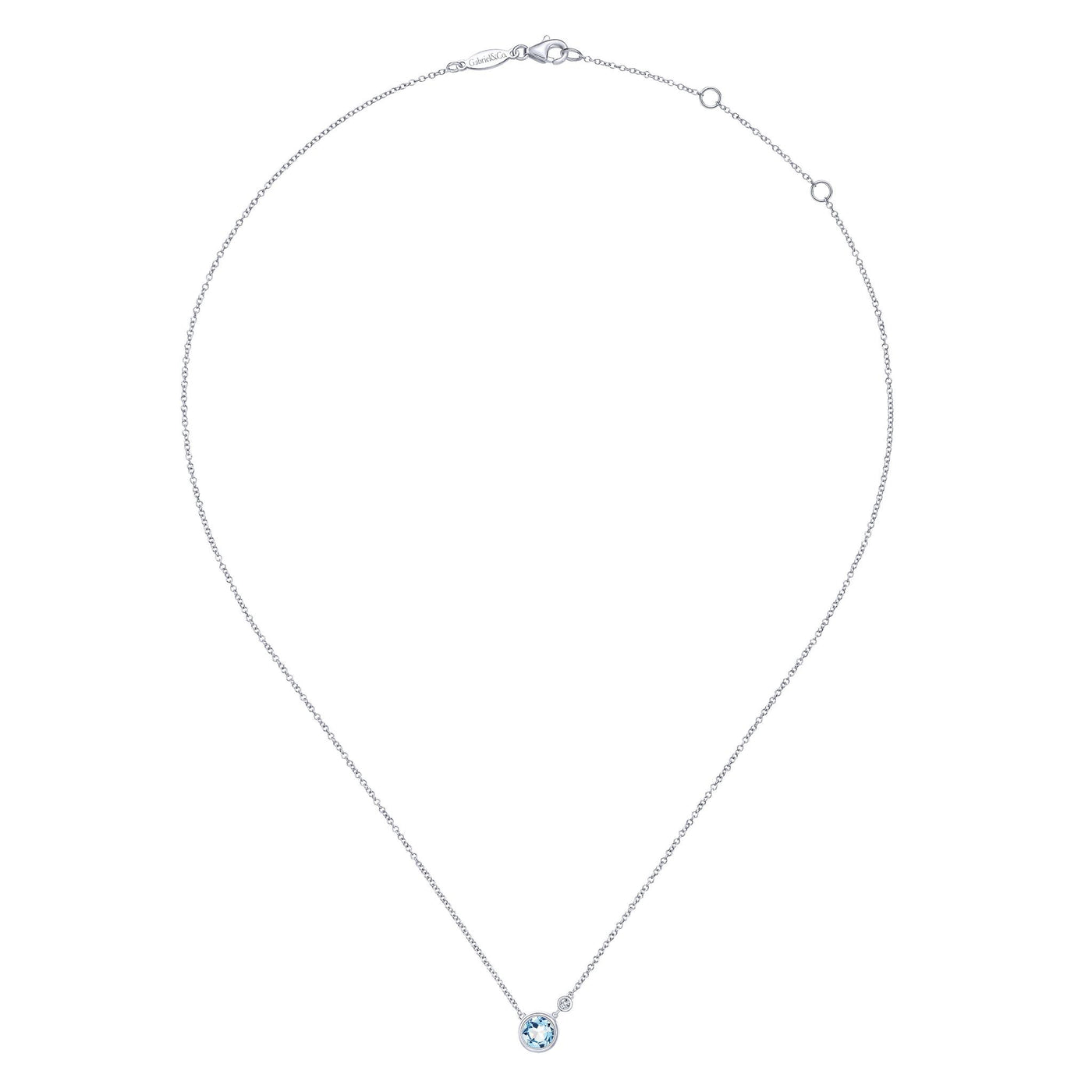 Sterling Silver .76ctw Solitaire Style Necklace