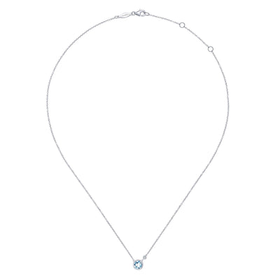 Sterling Silver .76ctw Solitaire Style Necklace