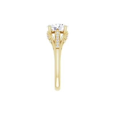 Ever & Ever 14K Yellow Gold .12ctw 4 Prong Style Diamond Semi-Mount Engagement Ring