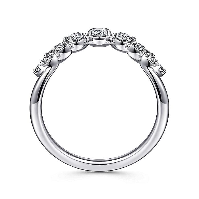 Gabriel 14K White Gold 0.43ctw Chevron Diamond Band