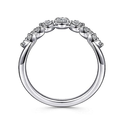 Gabriel 14K White Gold 0.43ctw Chevron Diamond Band