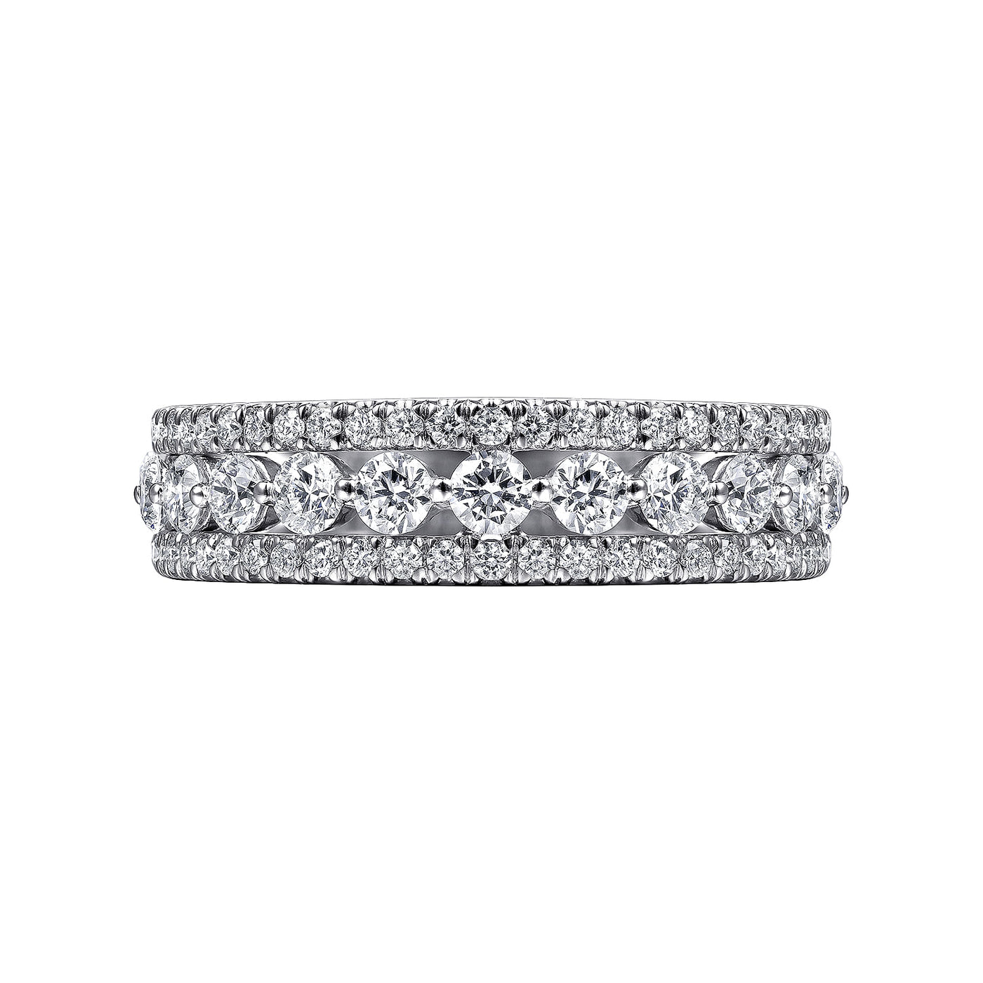 Gabriel 14K White Gold 1.05ctw Fancy Diamond Band