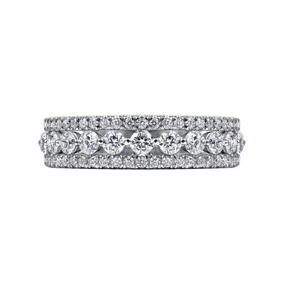 Gabriel 14K White Gold 1.05ctw Fancy Diamond Band