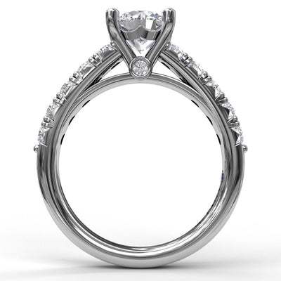 Fana 14K White Gold .58ctw 4 Prong Style Diamond Semi-Mount Engagement Ring