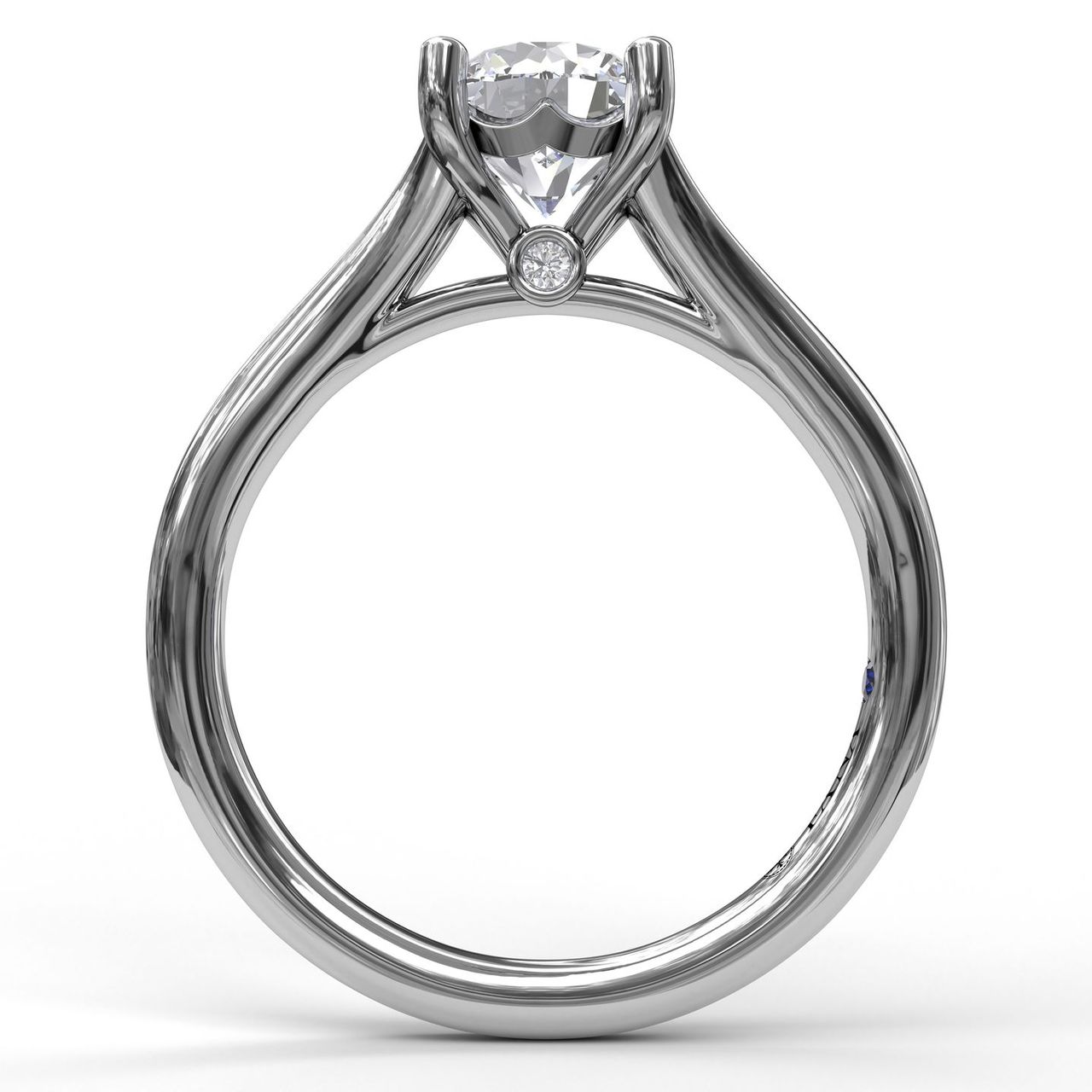 Fana 14K White Gold .03ctw 4 Prong Style Diamond Semi-Mount Engagement Ring