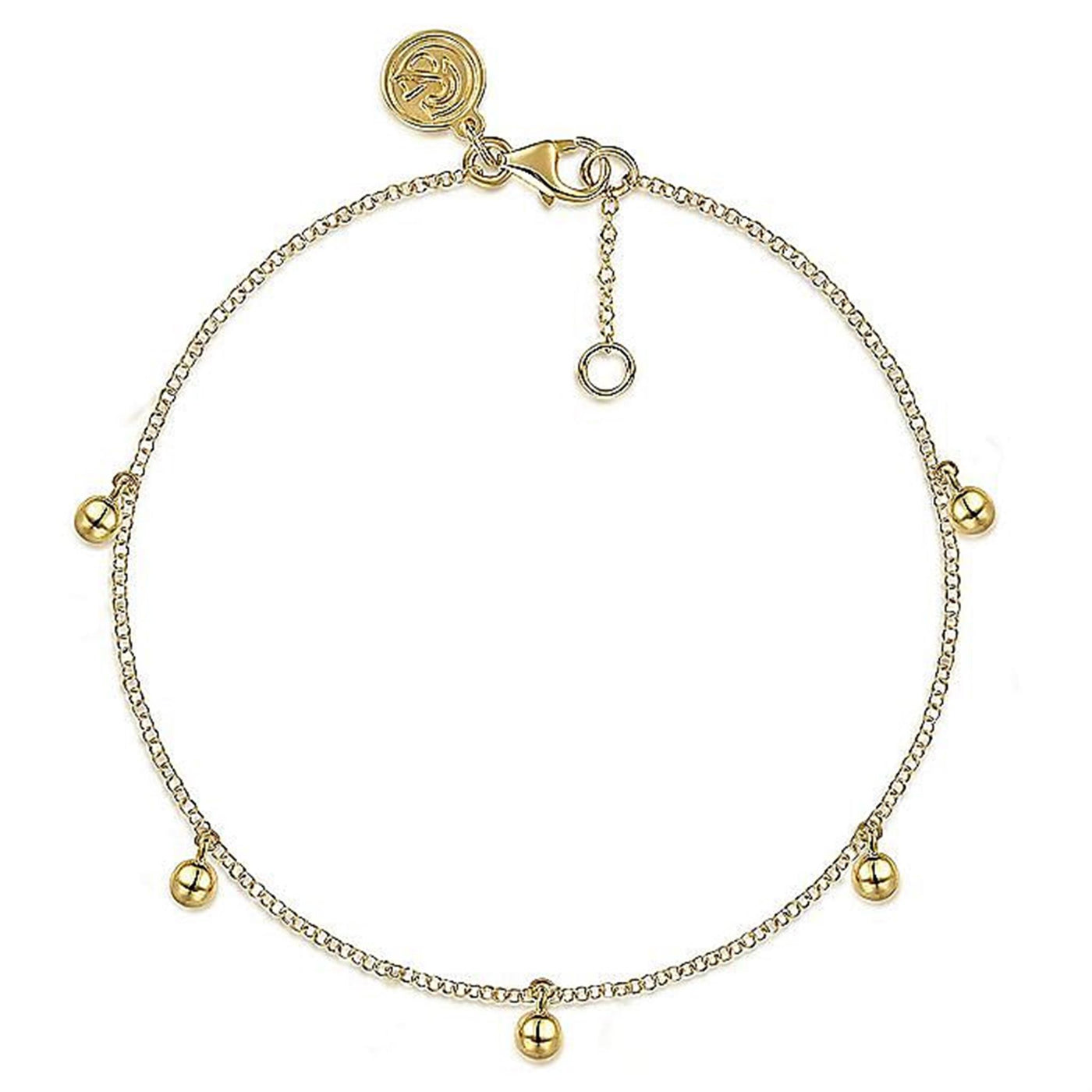 Gabriel 14K Yellow Gold 7" Solid Chain Cable Link Bracelet