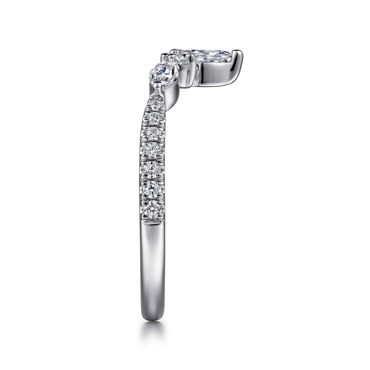 Gabriel 14K White Gold 0.45ctw Chevron Diamond Band