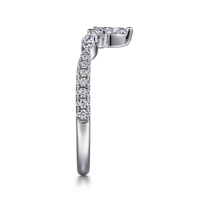 Gabriel 14K White Gold 0.454ctw Chevron Diamond Band