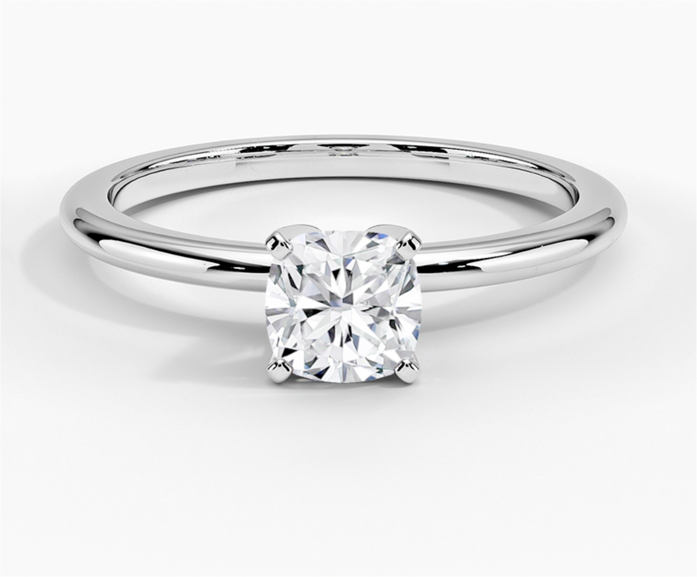 14K White Gold 1.00ctw 4 Prong Diamond Engagement Ring
