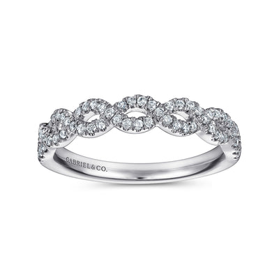 Gabriel 14K White Gold 0.20ctw Twist band