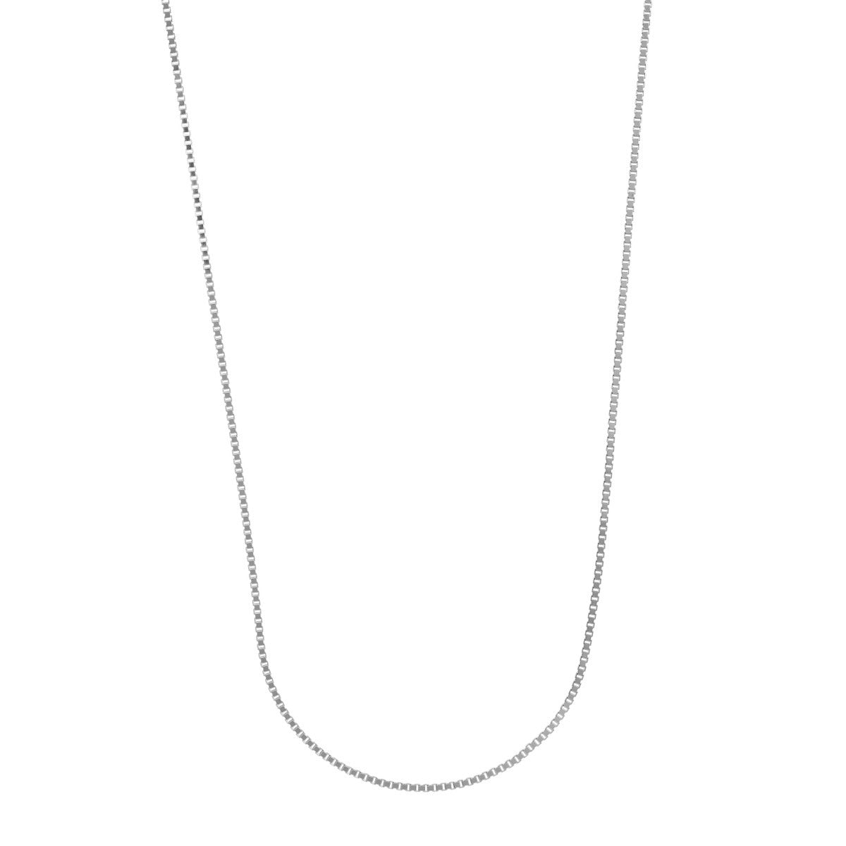 14K White Gold 0.8mm 22" Adjustable Box Chain